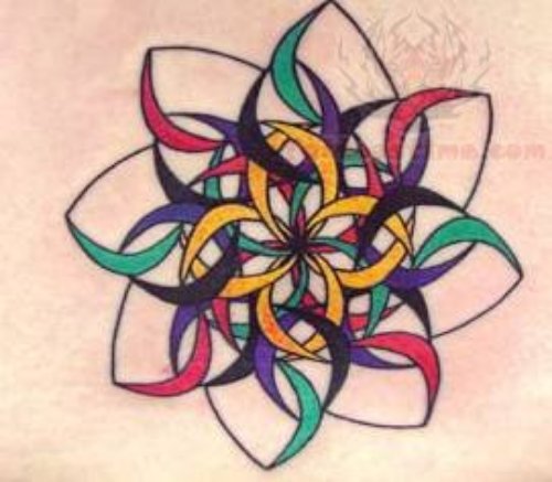 Colorful celtic Lower Back Tattoo Design
